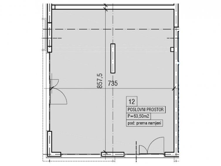 Z5.PP12 Poslovni prostor, 63,50 m2 , Objekat 5