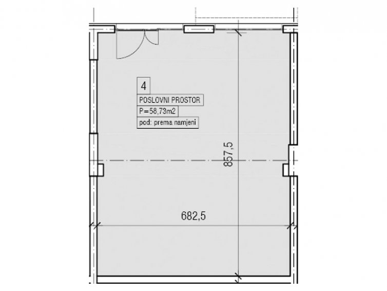 Z5.PP4 Poslovni prostor, 58,73 m2 , Objekat 5