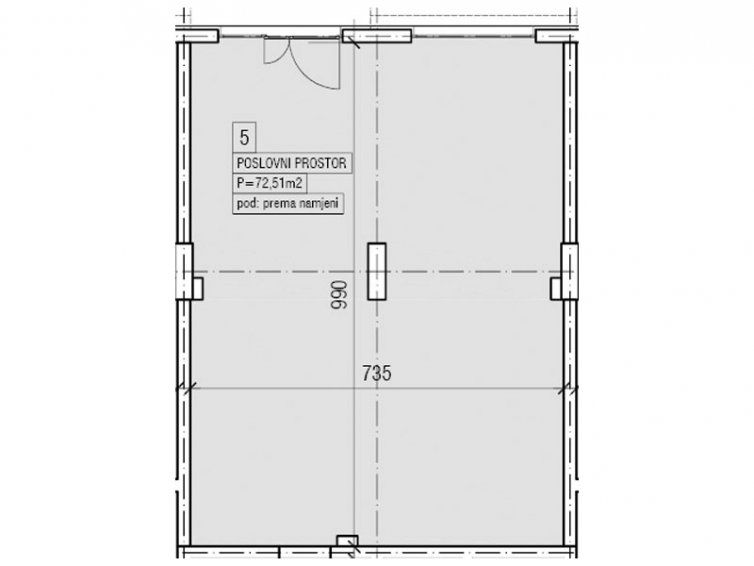 Z5.PP5 Poslovni prostor, 72,51 m2 , Objekat 5