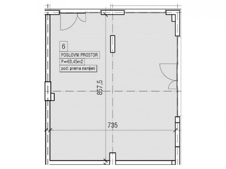 Z5.PP6 Poslovni prostor, 63,45 m2 , Objekat 5