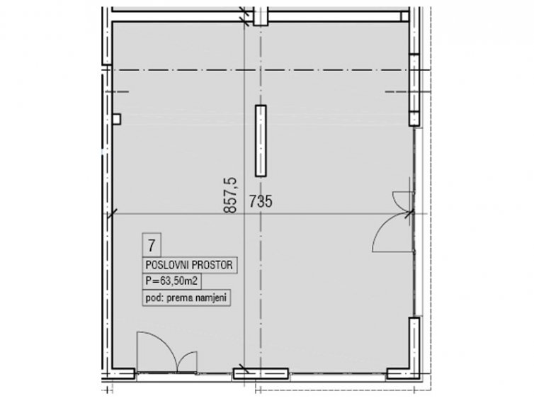 Z5.PP7 Poslovni prostor, 63,50 m2 , Objekat 5