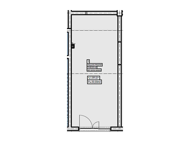 Z6.L1.PP.01 Poslovni prostor, 30m2 ,Objekat 6